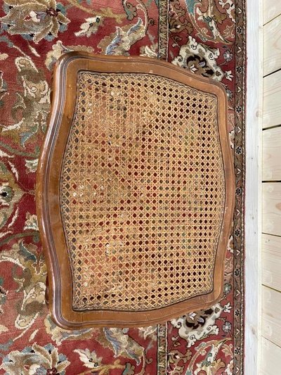 Low stool or Louis XV style foot rest in cannia