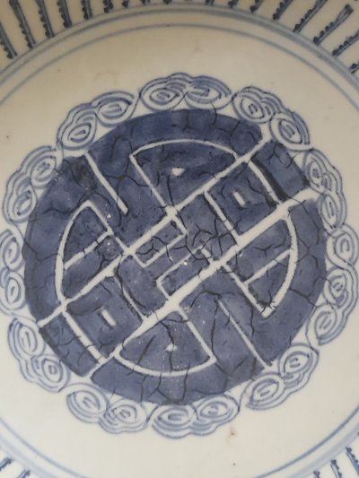 Cina Piatto bianco blu XVIII secolo