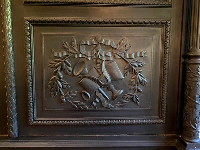 Very large blackened pearwood bookcase, Napoleon III period