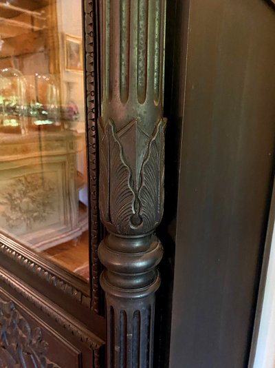 Very large blackened pearwood bookcase, Napoleon III period