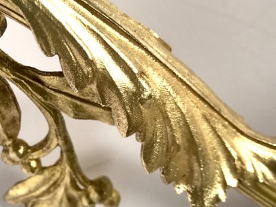 Applique murale en bronze doré Art-nouveau abat-jour en pâte de verre  signé Muller Frères 