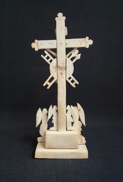 Calvary, Carved Bone Crucifix 19th century