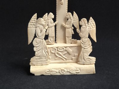 Calvary, Carved Bone Crucifix 19th century