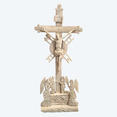Calvary, Carved Bone Crucifix 19th century