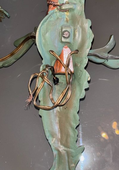 Maison JANSEN Wall lights in polychrome bronze with Chinese or Mandarin decoration