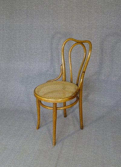 Set of 4 Bistrot 3/4 chairs from 1910 with cane seats Thonet / Kohn