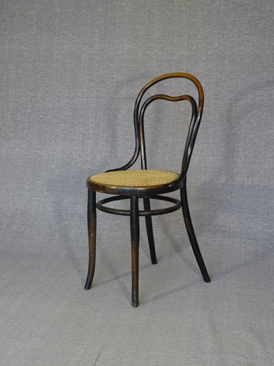 Set of 4 Bistrot 1/2 chairs from 1910 with cane seats Thonet / Horgen