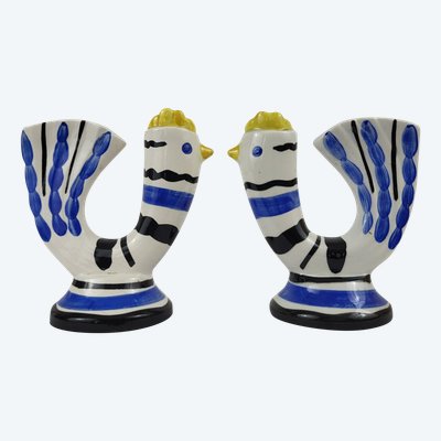Pair of flower vases , Revernay, 1950's