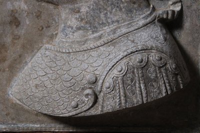 Rilievo in metallo, busto del guerriero Scipione, XX secolo