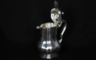 Served in solid silver tea, coffee and sugar pot