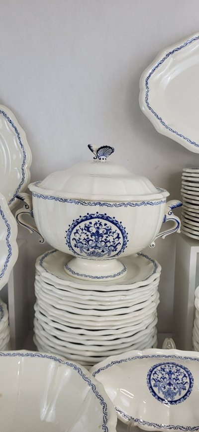Gien dinner service, Rouen decor / 56 pieces 1960's