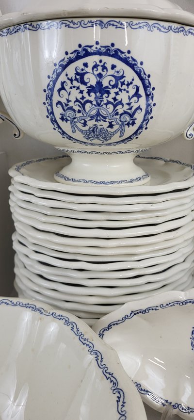 Gien dinner service, Rouen decor / 56 pieces 1960's