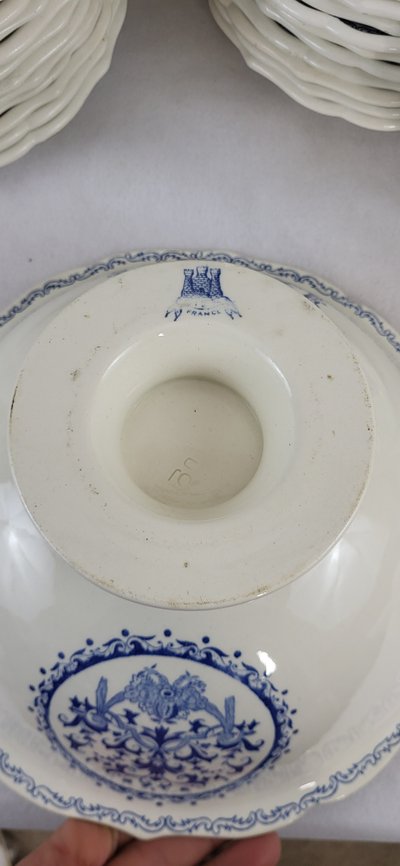 Gien dinner service, Rouen decor / 56 pieces 1960's