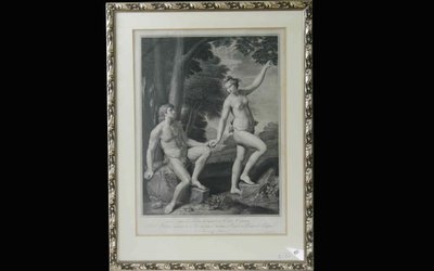 Etching from Carlo Cignani "the temptation"