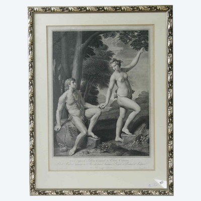 Etching from Carlo Cignani "the temptation"