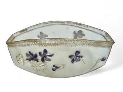 Montjoye - Legras Jardinière à décor de violettes