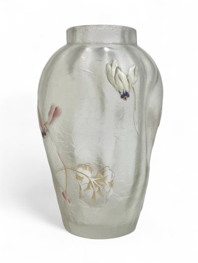 Montjoye - Legras Vase Triboulet mit Alpenveilchen-Dekor