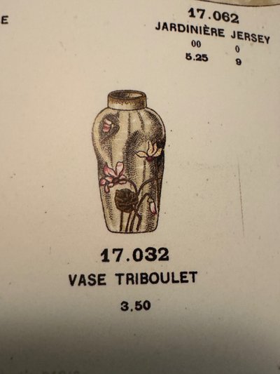Montjoye - Legras Vase Triboulet mit Alpenveilchen-Dekor