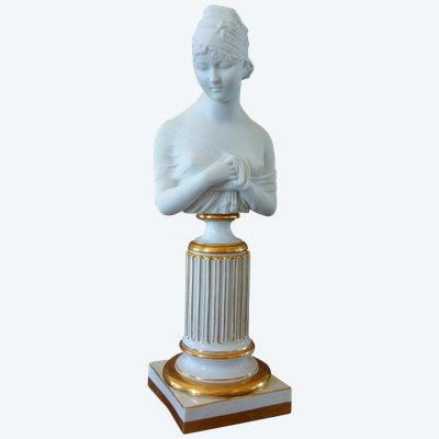 Niderviller (attributed to): bust of Madame Récamier in cookie Porcelain - early 19th century