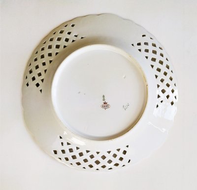 Openwork Plate Hand Painted Porcelain Saxony Hermann Ohme Germany Tableware