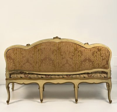 Sofa in lacquered and gilded wood, Lombardy, 18th century