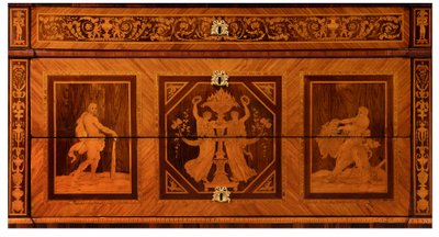 Lombard cabinet-making from the end of the 18th century Pair of veneered and inlaid chests of drawer