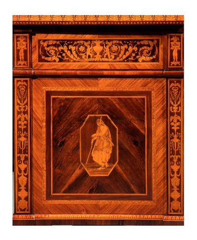 Lombard cabinet-making from the end of the 18th century Pair of veneered and inlaid chests of drawer