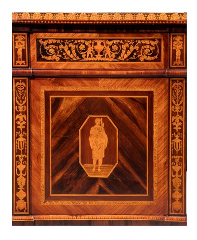 Lombard cabinet-making from the end of the 18th century Pair of veneered and inlaid chests of drawer