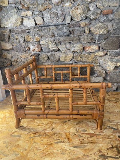 Vivai Del Sud Ensemble de salon en rotin Canapé 2 fauteuils et 1 table basse