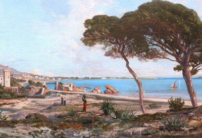 Henri-Arthur BONNEFOY, Landscape in the Bay of Cannes