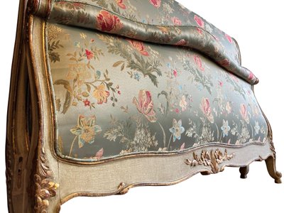Lit double en soie Louis XV