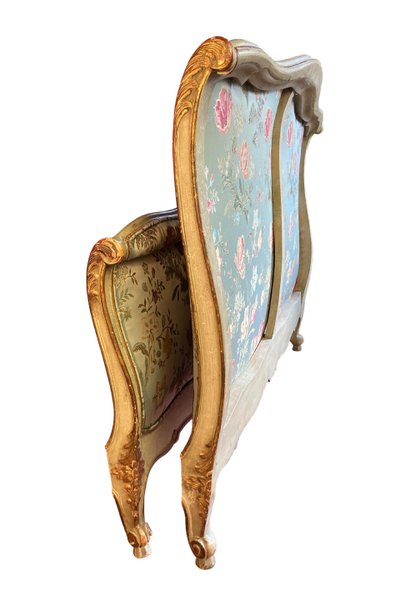 Lit double en soie Louis XV