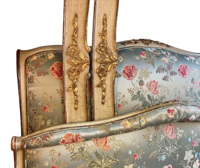 Letto matrimoniale in seta Luigi XV