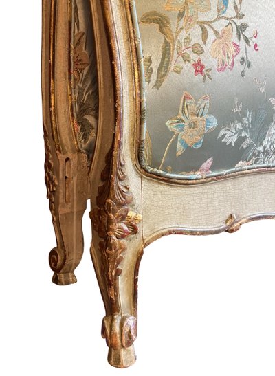 Letto matrimoniale in seta Luigi XV