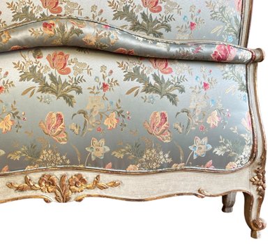 Letto matrimoniale in seta Luigi XV