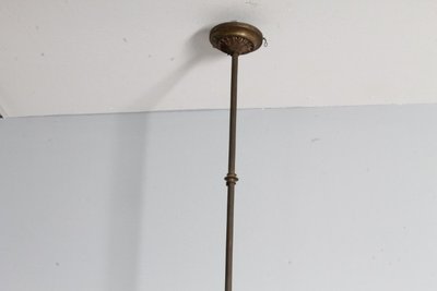 Antique chandelier liberty 1930 opaline glass and bronze . mis h 95 diameter cm 25