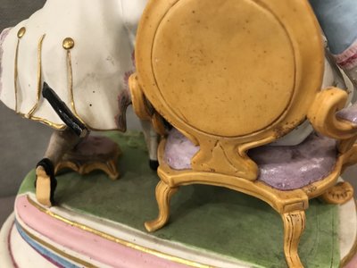 Late 19th century cookie porcelain subject, romantic group