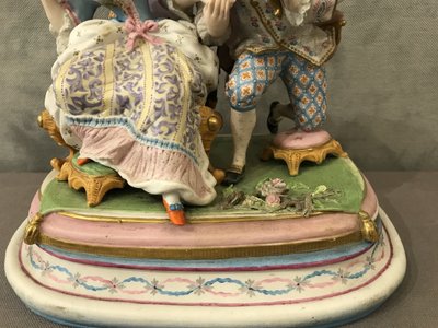 Late 19th century cookie porcelain subject, romantic group