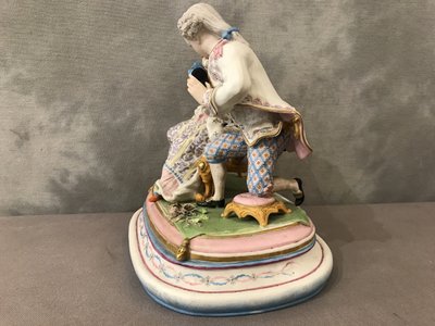 Late 19th century cookie porcelain subject, romantic group