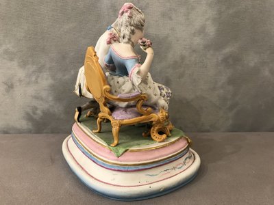 Late 19th century cookie porcelain subject, romantic group