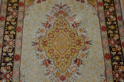 Tappeto Qom (Iran) - Seta - 102 x 76 cm
