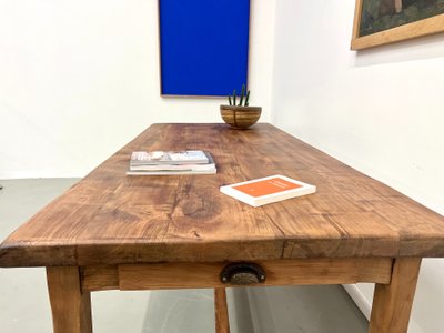 Table de ferme ancienne en merisier massif