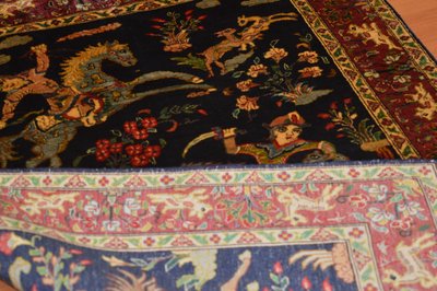 Piccolo tappeto Ghom (Iran) - Seta - 83 x 65 cm