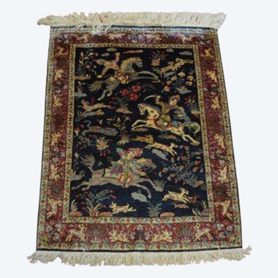 Piccolo tappeto Ghom (Iran) - Seta - 83 x 65 cm