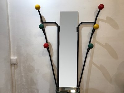 Black iron coat rack, 1970s, after Roger Ferraud