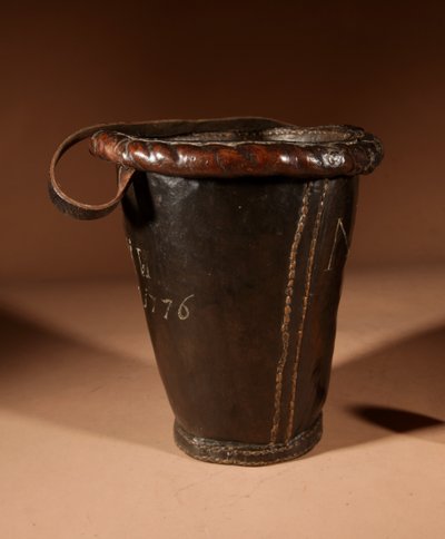  Dutch fire bucket in high-quality leather, dated 1776.