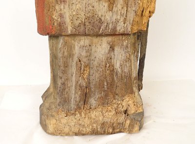 Large Polychrome Wooden Statue Saint Laurent Gril Cuisiniers 17th century