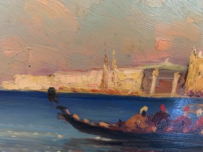 Oil on panel "View of the Grand Canal in Venice "20th century