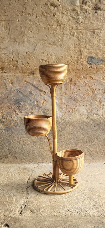 Rattan plant stand 1960's