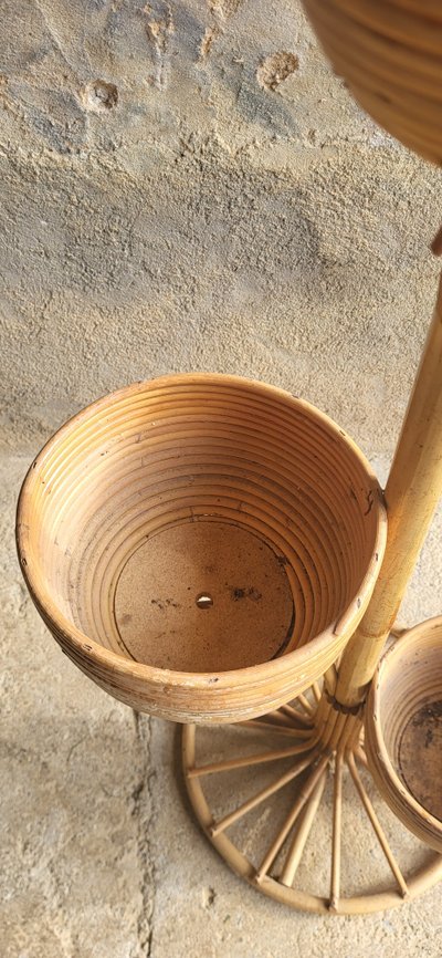Rattan plant stand 1960's